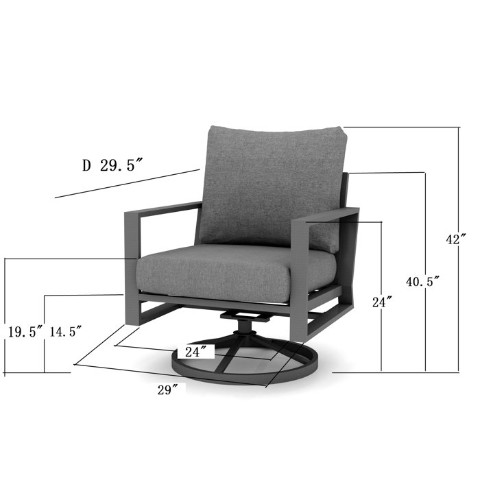 Latitude Run® Swivel Patio Chair with Cushions Wayfair